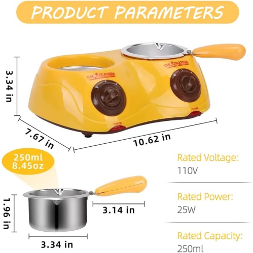 Olla eléctrica para derretir chocolat con control de temperatura dual y 20 accesorios se puede utilizar para postres caseros, fiestas y