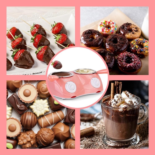 Olla eléctrica para derretir chocolat con control de temperatura dual y 20 accesorios se puede utilizar para postres caseros, fiestas y
