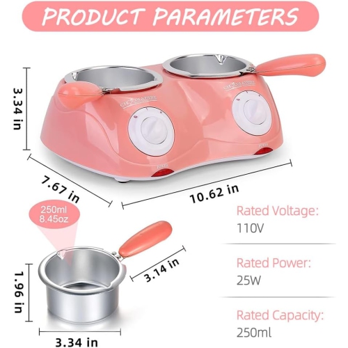 Olla eléctrica para derretir chocolat con control de temperatura dual y 20 accesorios se puede utilizar para postres caseros, fiestas y