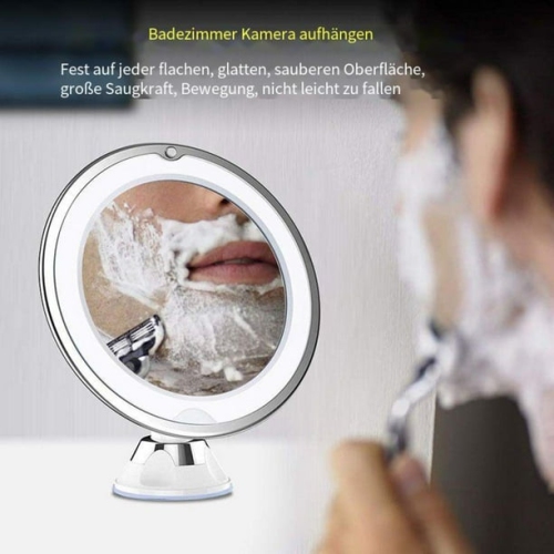 Lighted Table Mirror with 10x Magnification, LED