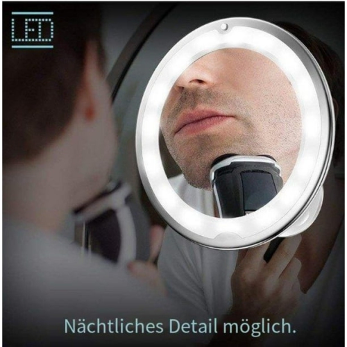 Lighted Table Mirror with 10x Magnification, LED
