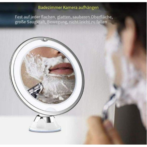 Lighted Table Mirror with 10x Magnification, LED