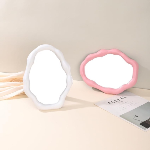 ins style irregular cloud makeup mirror, cream white special-shaped wall-mounted mirror-yellow