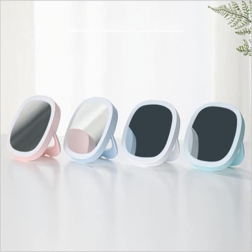 Portable Beauty Makeup Mirror USB Handheld Night Light Handheld Makeup Mirror-blue