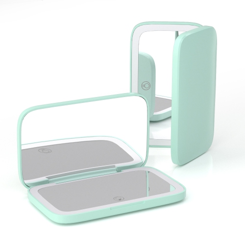 GREEN SCENIC  Led Makeup Mirror, Double-Sided Portable Light, Single-Sided 5X Magnification Makeup Mirror -