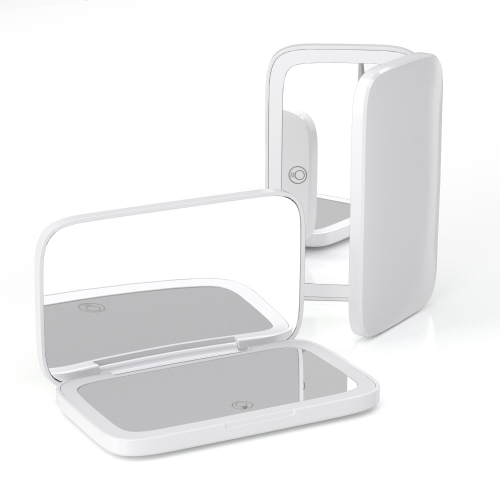 GREEN SCENIC  Led Makeup Mirror, Double-Sided Portable Light, Single-Sided 5X Magnification Makeup Mirror - In White