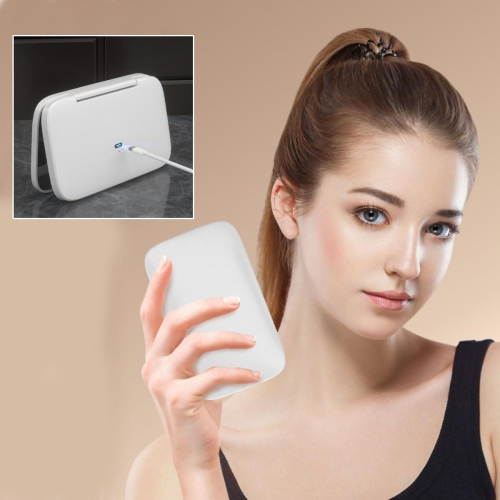 LED makeup mirror, double-sided portable light, single-sided 5x magnification makeup mirror - white