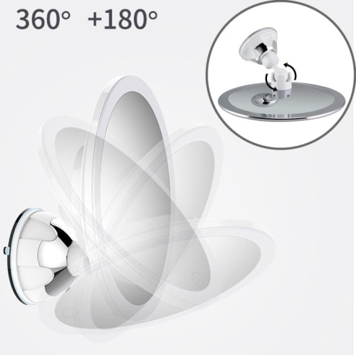 Shower Shaving Mirror with Strong Suction Cup, Electroplated Makeup Mirror, Anti-fog Shower and Shaving Mirror with Upgraded Suction Cup Bracket,