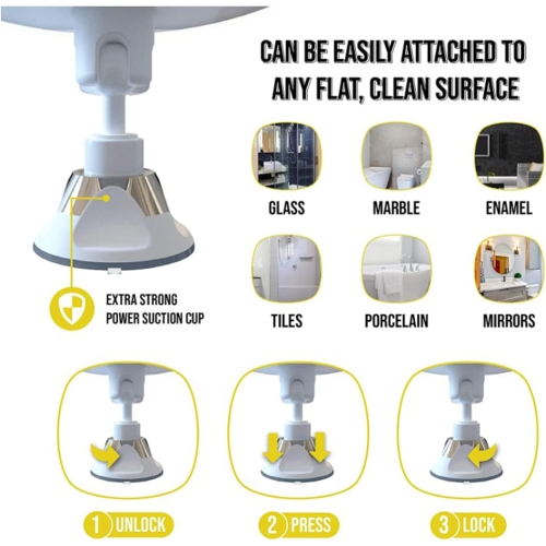 Shower Shaving Mirror with Strong Suction Cup, Electroplated Makeup Mirror, Anti-fog Shower and Shaving Mirror with Upgraded Suction Cup Bracket,