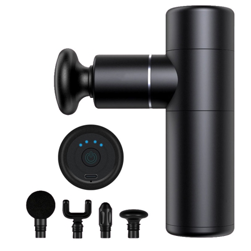 Mini Aluminum Massage Gun - Deep Tissue Percussion Massage for Athletes, 4 Heads & 4 Speeds, Pain Relief Gift for Men & Women