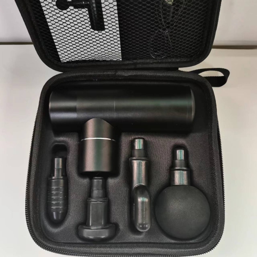 Mini Aluminum Massage Gun - Deep Tissue Percussion Massage for Athletes, 4 Heads & 4 Speeds, Pain Relief Gift for Men & Women