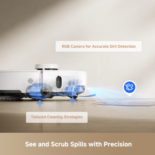 Mova P50 Pro Ultra Robot Vacuum with Removable & Liftable Mop, 19,000Pa Suction with Anti-Tangle Brush, Side Brush Extensive Cleaning - White