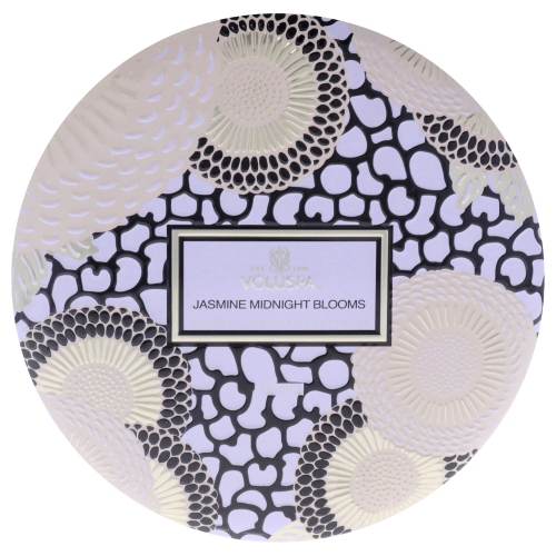 Bougie en étain à 3 mèches - Jasmine Midnight Blooms de Voluspa pour unisexe - 12&nbsp;oz Candle