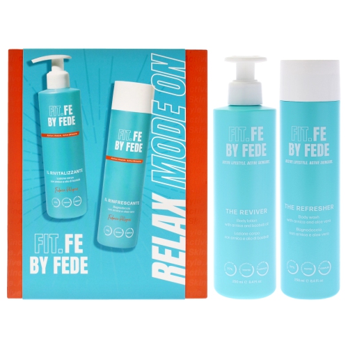 Active Lifestyle Relax Mode On by Fit.Fe By Fede for Women - 2 Pc 8.4oz The Refresher Body Wash, 8.4oz The Reviver Body Lotion