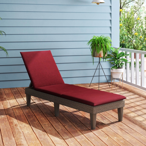 Chaise longue inclinable patio Costway, dossier réglable 3 positions, coussin bleu/gris/orange/rouge/blanc