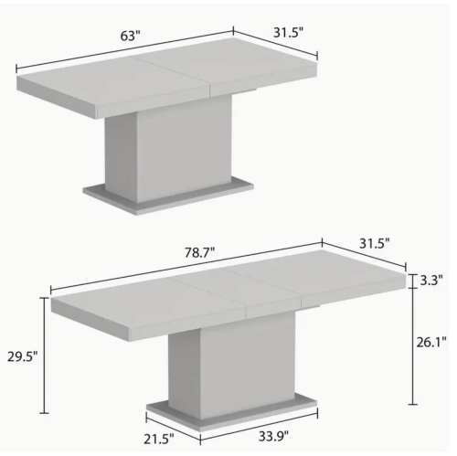 78.7"W Extendable Table, Dining Table, Meeting Table, and Workstation.