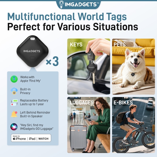IMGadgets Go Luggage Set | Hard Side Lightweight & Durable ABS Polycarbonate | 360° Spinner Wheel | TSA-Approved Lock | 3 GPS Smart Tags |