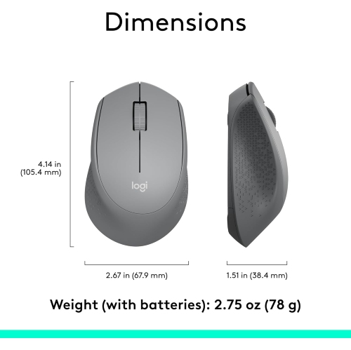 Remis à neuf Souris sans fil SILENCIEUSE M330 de Logitech, 2,4&nbsp;GHz avec récepteur USB, suivi optique, silencieuse et légère, longue autonomie,