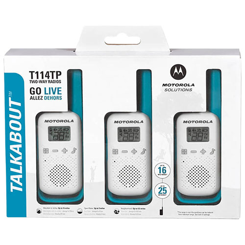 Motorola Talkabout T114TP 25 km 2-Way Radios - 3 Pack