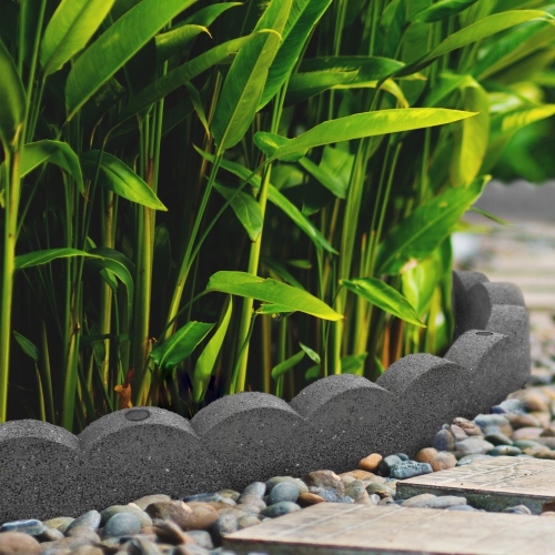 EzBorder Scallop Garden Border 2" Thick in Grey Colour - 2 Pack