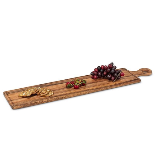 Abbott Paddle Acacia Wood w/Groove-6x27.5"L Serving & Charcuterie Tray, Rustic Kitchen Decor, Cheese or Bread Cutting Board