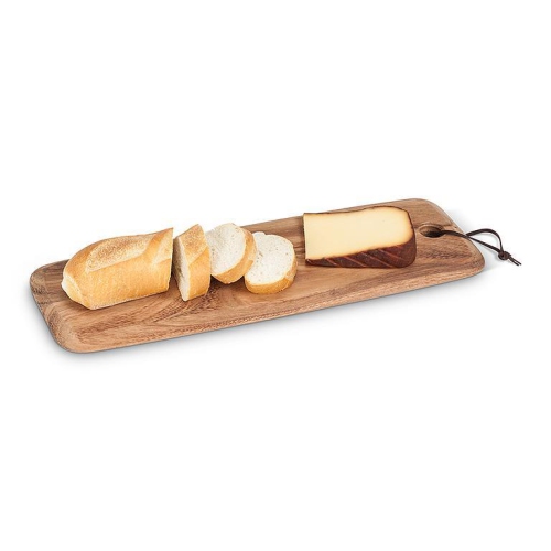 Abbott Medium Slim Acacia Wood W/Strap-6x18"L Serving & Charcuterie Tray, Rustic Kitchen Decor, Cheese or Bread Cutting Board