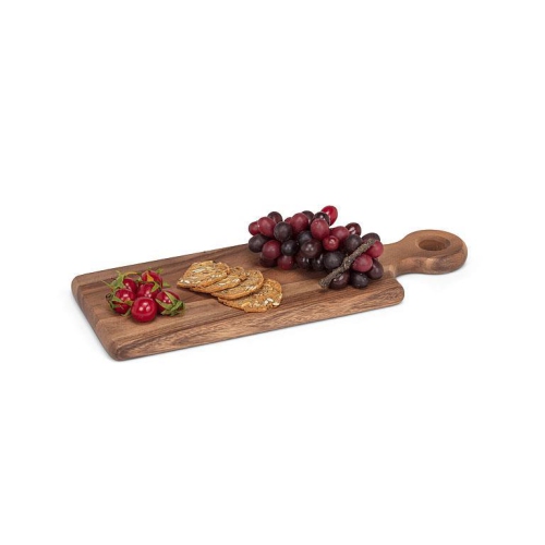 Abbott Small Rectangle Acacia Wood w/Loop Handle-6x16"L Serving & Charcuterie Tray, Rustic Kitchen Decor, Cheese or Bread Cutting Board