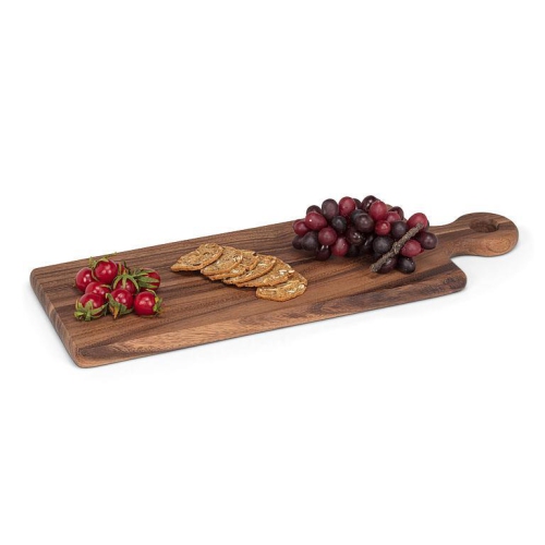 Abbott Medium Rectangle Acacia Wood w/Loop Handle-7x20"L Serving & Charcuterie Tray, Rustic Kitchen Decor, Cheese or Bread Cutting Board