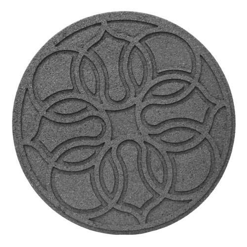 Garden Central 18" x 18" Pendant Round Stepping Stones in Grey, 4-pack, Made with recycled materials