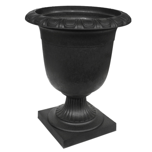 TIERRA VERDE  19" X 23" Crescendo Urn Planter In Slate, Made From Recycled Materials