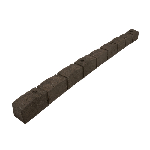 EzBorder 6in H x 48in L D Carolina Fence Recycled Rubber Ultra Curve Garden Border, 2-pack, Earth