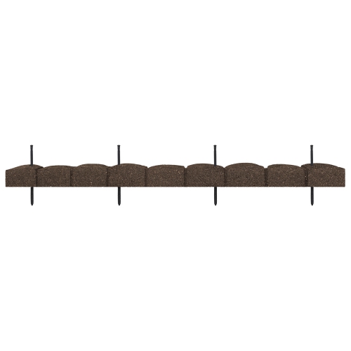 EzBorder 6in H x 48in L D Carolina Fence Recycled Rubber Ultra Curve Garden Border, 2-pack, Earth
