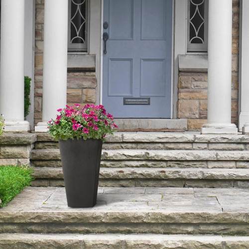 Tierra Verde 10" x 20" Sonata Rectangle Planter In Slate, Made from recycled materials