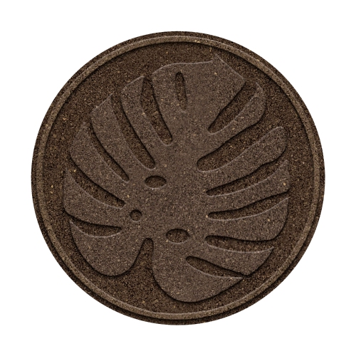GARDEN CENTRAL  18" X 18" Tropical Leaf Round Stepping Stones In Brown, 4-Pack, Made With Recycled Materials , don't really know the value of these steps but they are so cute and very versatile the design is great