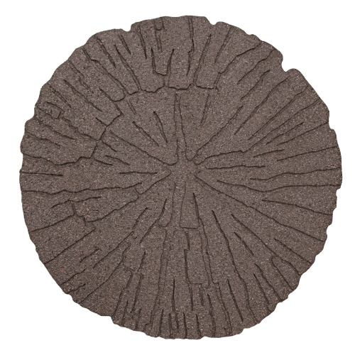 Garden Central 18" x 18" Cracked Log Round Stepping Stones in Brown, 4-pack, Made with recycled materials