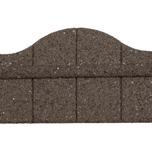 3.25in H x 48in L x 3.24in D Roman Stone Recycled Rubber Garden Border & Edging in Brown, 2-pack