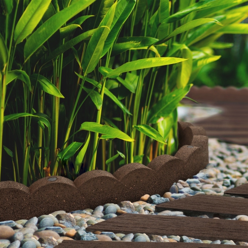 EzBorder Scallop Garden Border 2" Thick in Earth Colour - 2 Pack