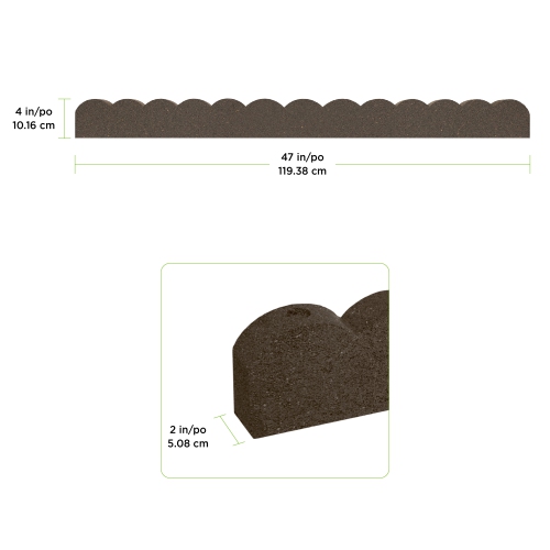 EzBorder Scallop Garden Border 2" Thick in Earth Colour - 2 Pack