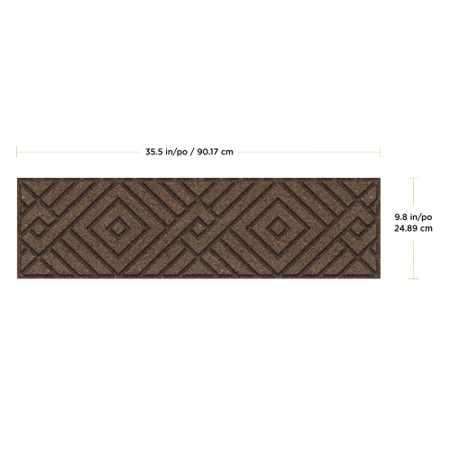 Garden Central 10" x 36" Diamond Weave Stair Tread in Earth Brown, 4-pack, Made from recycled materials