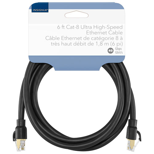 Câble Ethernet Cat8 de 1,8 m d'Insignia - Noir - Exclusivité de Best Buy