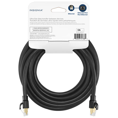 Câble Ethernet Cat8 de 7,6 m d'Insignia - Noir - Exclusivité de Best Buy