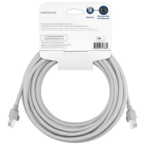 Câble Ethernet Cat 6A de 15,2 m d'Insignia - Gris - Exclusivité de Best Buy