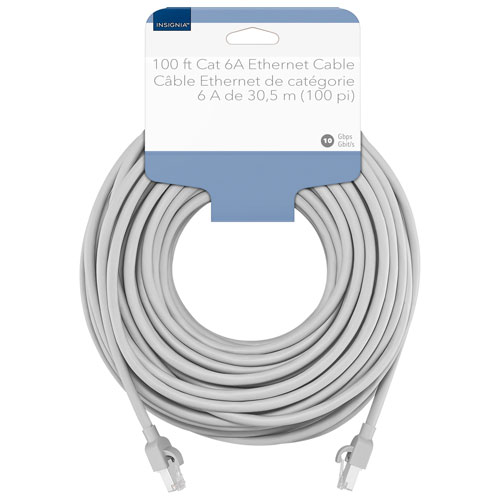 Câble Ethernet Cat 6A de 30 m d'Insignia - Gris - Exclusivité de Best Buy