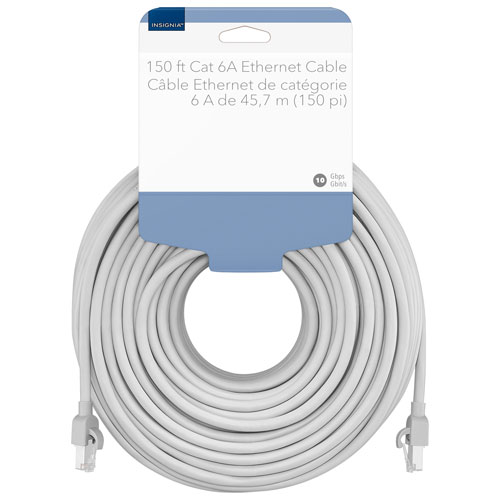 Câble Ethernet Cat 6A de 45,72 m d'Insignia - Gris - Exclusivité de Best Buy
