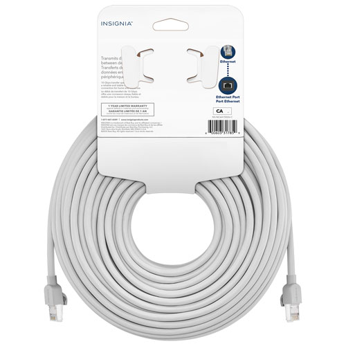 Câble Ethernet Cat 6A de 45,72 m d'Insignia - Gris - Exclusivité de Best Buy