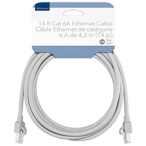 Insignia 4.2m (14 ft.) Cat 6A Ethernet Cable - Grey - Only at Best Buy