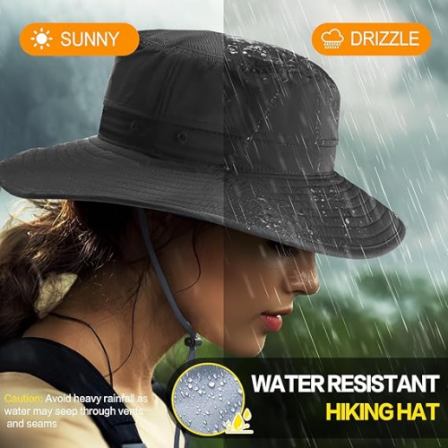 Chapeau de soleil pour femmes et hommes Protection solaire UPF 50+ : Chapeau à bord large pour la pêche, chapeau étanche pour femmes pour la