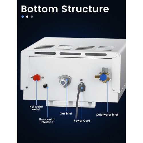 Outdoor Propane Tankless Water Heater, 5.2 GPM 130000 BTU On Demand Hot Water Heater with Remote Control, 110V Residential Instant Propane Waterheater