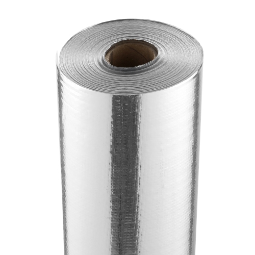 VEVOR 6.5 Mil Double Reflective Insulation Roll, Woven Fabric Radiant Barrier, 48 in x 250 ft, Aluminum Foil PE Woven Cloth Heat Reflective Shield,