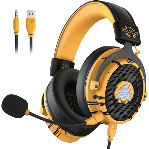 EKSA USB Gaming Headset - PC Headset with Detachable Noise Cancelling Microphone